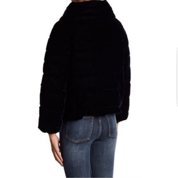 Quilted velvet funnel neck cocoon jacket Sam Edelman Medium M LIKE NEW!! - Picture 2 of 6